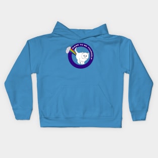 Dare to Be Yourself - Funny Cat Rainbow Kids Hoodie